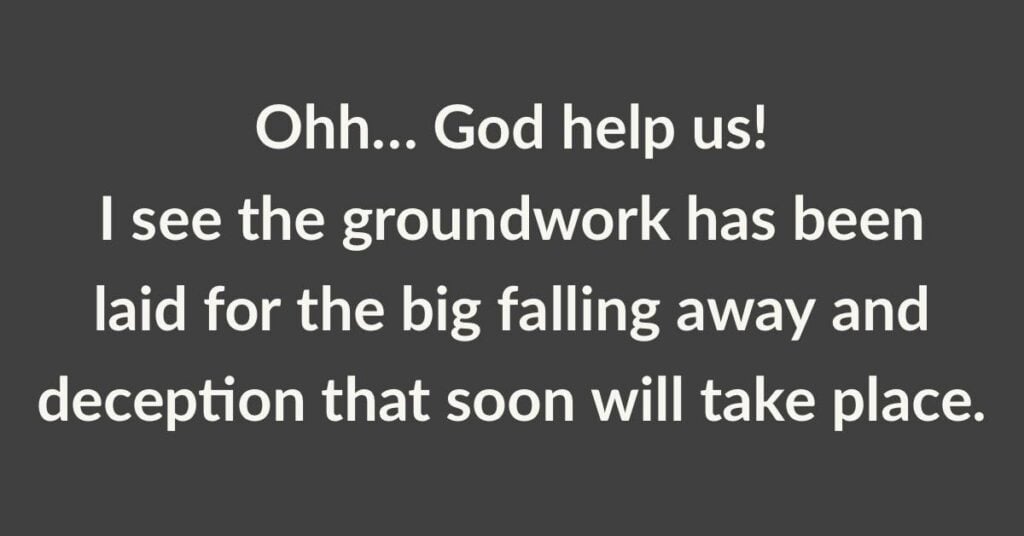 THE GROUNDWORK HAS BEEN LAID FOR THE BIG FALLING AWAY