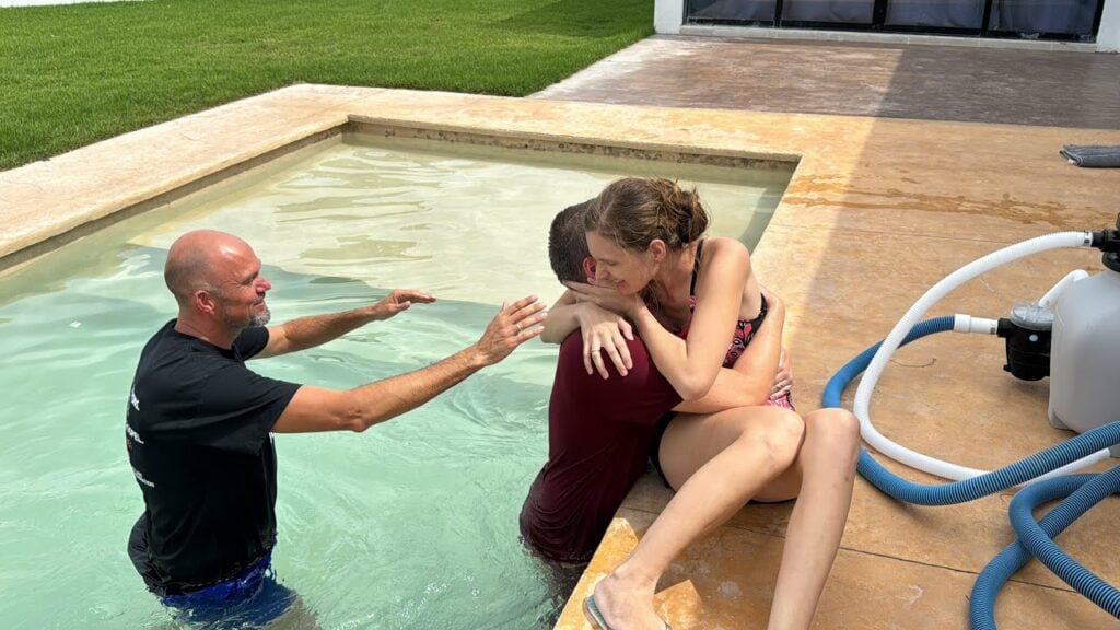 Family baptized today for the second time but this time… Transformation